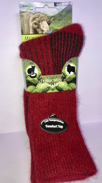 Possum Merino Wool Socks, Low Compression And Comfort Top Boot Socks.