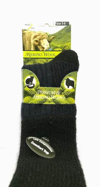 Possum Merino Wool Socks, Low Compression And Comfort Top Boot Socks.