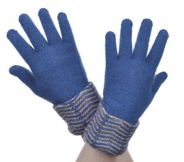 McDonalds Possum Merino Multi Tone Cuff Gloves Teal Mocha Pewter